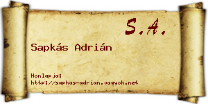 Sapkás Adrián névjegykártya